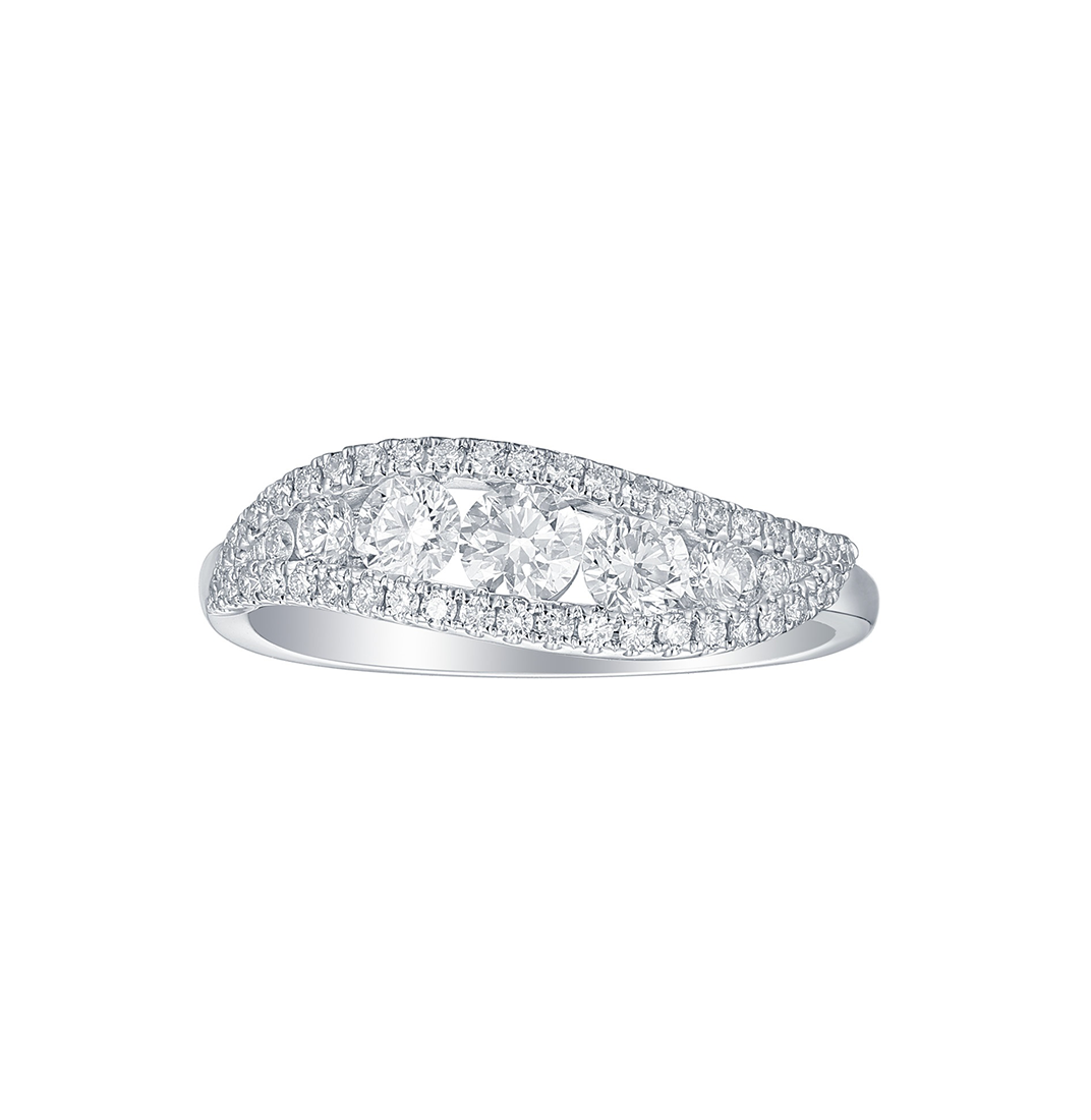 Sabel Collection White Gold Diamond Wavy Ring